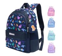 SUN EIGHT Toddler Backpack for Boys & Girls - Lightweight Kids Backpack for Preschool,Kindergarten and Primary School Bag,Cute Animal Design,Durable Small School Bag for Daycare (Navy Blue Dinosaur)