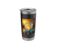 Sun Encased in Ice Cube Surreal Nature Art Stainless Steel Insulated Tumbler