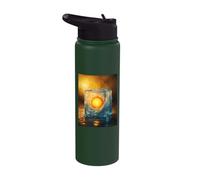 Sun Encased in Ice Cube Surreal Nature Art Stainless Steel Insulated Water Bottle