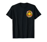 Sun Face Floral Wreath Bee Pocket Celestial Nature Lover T-Shirt