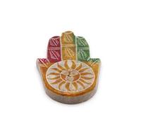 Sun Face Soapstone Hamsa Incense Holder - Handcrafted Decorative Decor