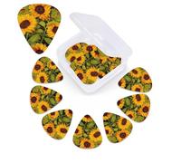 Sun Flower Guitar Picks 12 Pack 3 Different Thickness Celluloid Guitar Plectrums with Guitar Pick Storage Box Personalized Guitar Pick for Acoustic Guitar Picks