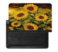 Sun Flower Passport Holder Cover Passport Cover Protector Essentials with Credit Card Slots Slim Travel Wallet Covers Documents Organizer Protector for Man&Women