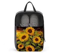 Sun Flower Shoe Bag Travel Shoe Organizer Water-Resistant Shoe Pouch with Zipper Sneaker Dust Bag, gray, One Size, Modern