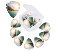 Sun Flower Window Beach Guitar Picks 12 Pack 3 Different Thickness Celluloid Guitar Plectrums with Guitar Pick Storage Box Personalized Guitar Pick for Acoustic Guitar Picks