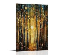 Sun Forest Trees By Gustav Klimt Artists Works Printed Posters Wall Art Picture Canvas Prints Bedroom Living Room Decor 16x24inch(40x60cm)