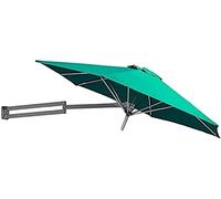 Sun Garden Outdoor Patio Balcony Round Wall Mounted Cantilever Parasol with Aluminium Frame, Telescopic Tilting Sunshade Umbrella