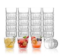 SUN GKOTTA 24-Pack 9oz Old Fashioned Glass, Bulk Heavy Base Rock Glasses, Stackable Whiskey Tumbler for Bar Espresso Tasting, Drinking Glasses for Bourbon,Juice,Water,Cortado