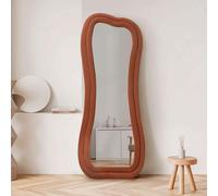 sun glass cheval mirror with tile red wooden frame