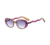 Sun Glasses Anti-UV Spectacles Oval Eyeglasses Wave Temples Hip Hop Sunglasses