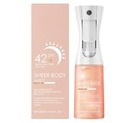 Sun-glaze Sheer Body Mist Sunscreen Spray SPF 42, Sun Cream Spray with Broad Spectrum UVA-UVB, Hydrating Shimmer Body Oil, Sweat&Water Resistant, Lightweight&Fast Absobing, For All Skin Types, 200ml