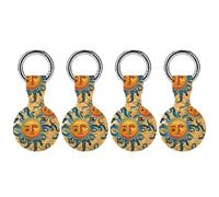 Sun God Protective Case Compatible for Airtag Shockproof Case Cover with Keychain 4PCS