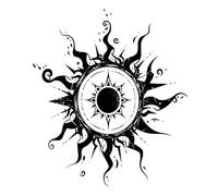 Sun God Totem Herbal Temporary Tattoo Sticker For Men And Women, Semi-permanent Non-reflective, Waterproof, Lasting 2 Weeks, Fake Tattoos(1pcs)