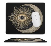 Sun Goth Moon Boho Bohemian Mouse Pad with Stitched Edges Non-Slip Waterproof Mousepads for Laptop Games Desktop