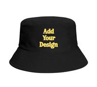Sun hat for Bucket Your Logo for Men Women Black