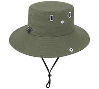 Sun Hat for Men Women, UV Protection Safari Hat Summer Packable Bucket Hats with Adjustable Chin Strap for Fishing Beach Cowboy Style F4-DYDSM DarkGreen