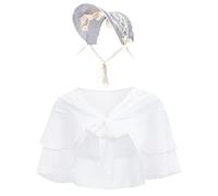 Sun Hat Mob Cap Victorian Pioneer Prairie Bonnet Colonial Headwear Shawl Wrap Stole Costume, Type2-blue, One Size