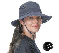 Sun Hat with Anti-Collision Bike Helmet, UV Protection Breathable Bucket Hat with Roll up Wide Brim and Adjustable Rope for Riding, Travel and Holiday