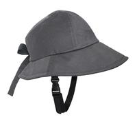 Sun Hat with Bump Cap Insert UPF50+ Bucket Hat Wide Brim Hard Adjustable Chin Strap Safe Bike Helmet for Cycling Dark Grey