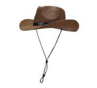 Sun Hat with Large Brim Men and Women Go on Tour through the West Wind Big Belt Decoration Sunblock Hat Black Women, brown, One Size
