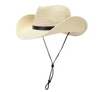 Sun Hat with Large Brim Men and Women Go on Tour through the West Wind Big Belt Decoration Sunblock Hat Black Women, beige, One Size