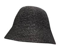 Sun Hat Womens Sun Hat Handmade Straw Bucket Wide Brim Packable Travel Summer Cap for Beach UPF 50+ Travelling Black