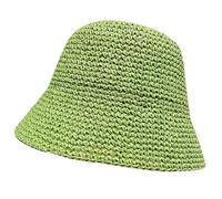 Sun Hat Womens Sun Hat Handmade Straw Bucket Wide Brim Packable Travel Summer Cap for Beach UPF 50+ Travelling Green