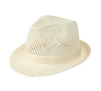 Sun Hats for Men Panama Mesh Breathable Hollow Out Fedora Hat for Men 1920s Short Brims Straw Sun Hat Fisherman Summer Beach Cap Free Size 09 White