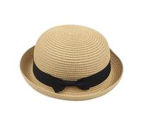 Sun Hats for Women UK, Summer Bowler Decor Straw Hat with Bowknot, Solid Color Foldable Packable Roll Up Hats for Ladies Girls, UV Protection Trendy Beach Hat Caps for Holidays,Travel,Seaside Khaki