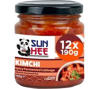 Sun Hee Kimchi (12 x 190g). Spicy Fermented Cabbage with Radish, Onion, Garlic and Ginger. Natural Kimchi, Ideal in Rice, Stir-fries or Kimchi Noodles. Traditional Korean Side Dish
