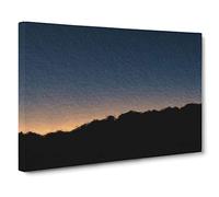 Sun Hiding Behind The Mountain Canvas Print | Gallery Wrapped 30mm Frame Wall Art | 30x20 inches | Ready to Hang | Modern Landscape Picture | Living Room Bedroom Lounge Office
