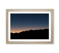 Sun Hiding Behind The Mountain Framed Print | A2 Oak Framed Wall Art | Ready to Hang | Modern Landscape Picture | Living Room Bedroom Lounge Office