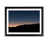 Sun Hiding Behind The Mountain Modern Art Framed Print | A2 Black Framed Wall Art | Ready to Hang | Modern Landscape Picture | Living Room Bedroom Lounge Office