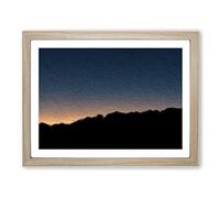 Sun Hiding Behind The Mountain Modern Art Framed Print | A2 Oak Framed Wall Art | Ready to Hang | Modern Landscape Picture | Living Room Bedroom Lounge Office