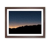 Sun Hiding Behind The Mountain Modern Art Framed Print | A4 Walnut Framed Wall Art | Ready to Hang | Modern Landscape Picture | Living Room Bedroom Lounge Office