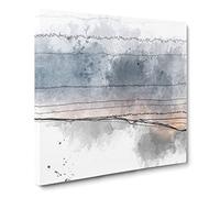 Sun Hiding Behind the Mountain Sketch Canvas Print | Gallery Wrapped 30mm Frame Wall Art | 14x14 inches | Ready to Hang | Modern Landscape Picture | Living Room Bedroom Lounge Office