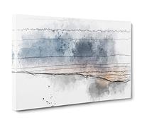 Sun Hiding Behind The Mountain Sketch Canvas Print | Gallery Wrapped 30mm Frame Wall Art | 24x16 inches | Ready to Hang | Modern Landscape Picture | Living Room Bedroom Lounge Office