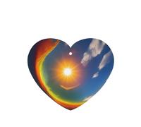 Sun High In The Sky Pattern Car Air Fresheners 4 Pcs Heart Shape Hanging Aromatherapy Tablets Scented Fresheners For Bedroom Bathroom