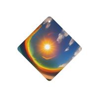 Sun High In The Sky Pattern Car Air Fresheners 4 Pcs Square Hanging Aromatherapy Tablets Scented Fresheners For Bedroom Bathroom