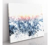 Sun High Over Winter a Forest Watercolour Modern Canvas Wall Art Print Ready to Hang, Framed Picture for Living Room Bedroom Home Office Décor, 50x50 cm (20x20 Inch)