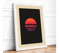 Sun in Silence Minimalist Framed Wall Art Print A2 (59.4×42cm) White, Wall Decor for Living Room, Bedroom, Office & Home, Ready to Hang, Art Gift
