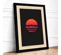 Sun in Silence Minimalist Framed Wall Art Print A4 (29.7×21cm) Black, Wall Decor for Living Room, Bedroom, Office & Home, Ready to Hang, Art Gift