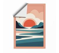 Sun in Still Waters Minimalist Unframed Wall Art Print A2 (59.4×42cm), Wall Decor for Living Room, Bedroom, Office & Home, Art Gift