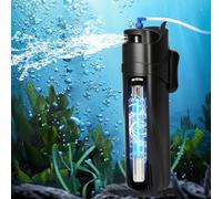 Sun JUP-01 U-V Filter for Aquarium Tank, Internal Green Water Killer, 4-in-1 Submersible Machine Filter Pump Fit 40-80 Gallon Fish Tank, Submersible Aquarium Pump 9W 211GPH, 2X Replace Filter Sponge