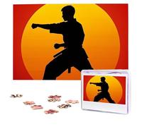 Sun Karate Silhouette Puzzles 1000 Pieces Personalized Jigsaw Puzzles Photos Puzzle for Adults Challenging Picture Puzzle with storage bag Puzzles for Men Women Home Decor (10.2" x 15")