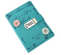 Sun Kea Students Password Diary Faux Leather Cover Writing Notebook Romantic Roses Pattern Journal Organizer Gift, 180 Sheets, 7.8" x 6.2"