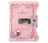 Sun Kea Students Password Diary Faux Leather Cover Writing Notebook Romantic Roses Pattern Journal Organizer Gift, 180 Sheets, 7.8" x 6.2"