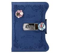 Sun Kea Students Password Diary Faux Leather Cover Writing Notebook Romantic Roses Pattern Journal Organizer Gift, 180 Sheets, 7.8" x 6.2"