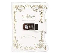 Sun Kea Students Password Diary Faux Leather Cover Writing Notebook Romantic Roses Pattern Journal Organizer Gift, 180 Sheets, 7.8" x 6.2"