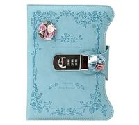 Sun Kea Students Password Diary Faux Leather Cover Writing Notebook Romantic Roses Pattern Journal Organizer Gift, 180 Sheets, 7.8" x 6.2"